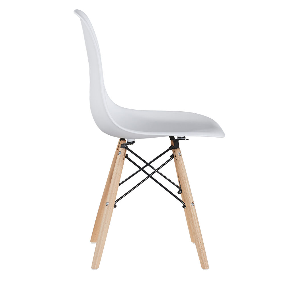 White simple fashion leisure plastic chair (set of 2) by La Spezia additional picture 3