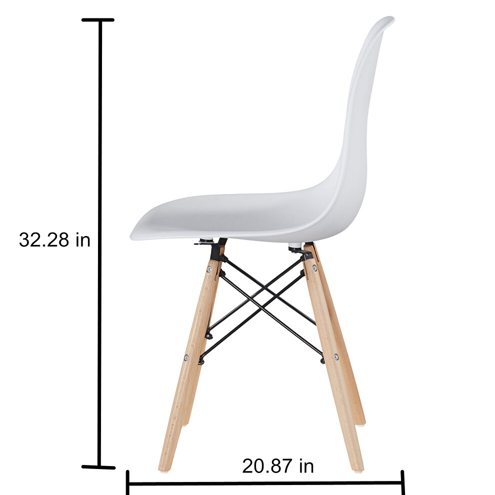 White simple fashion leisure plastic chair (set of 2) by La Spezia additional picture 4
