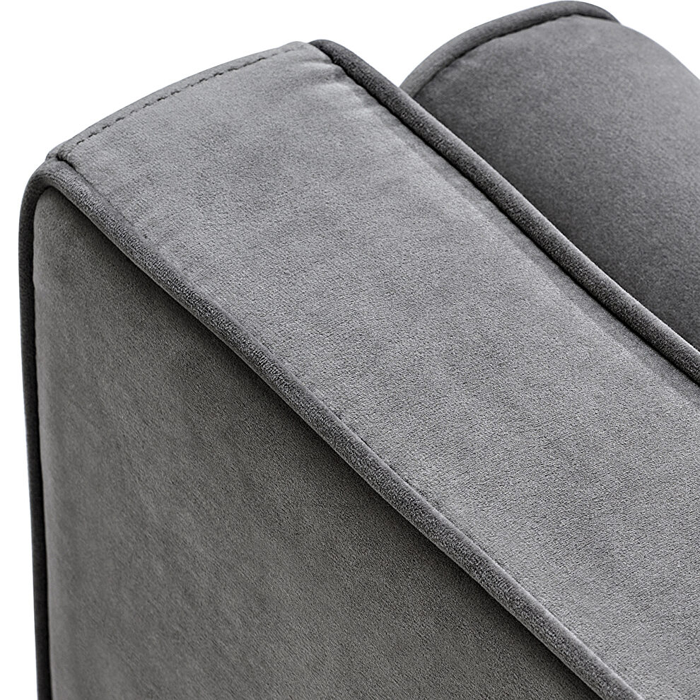 Gray velvet mid-century modern velvet chair by La Spezia additional picture 16