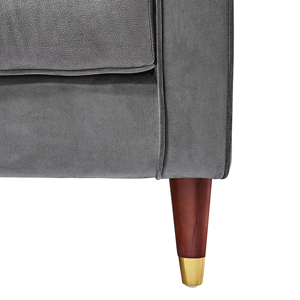 Gray velvet mid-century modern velvet chair by La Spezia additional picture 17