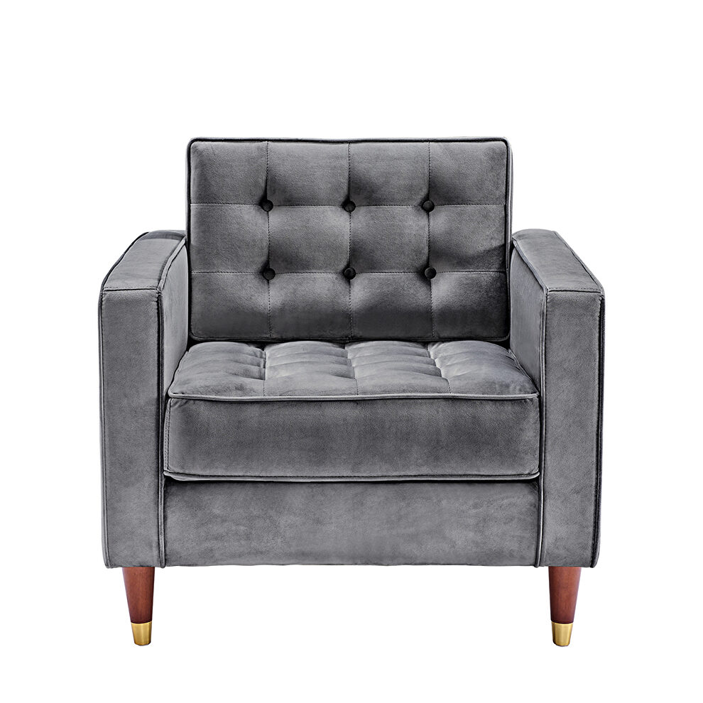 Gray velvet mid-century modern velvet chair by La Spezia additional picture 3