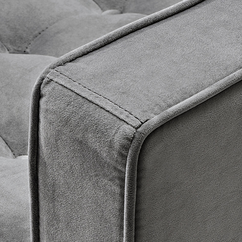 Gray velvet mid-century modern velvet chair by La Spezia additional picture 5
