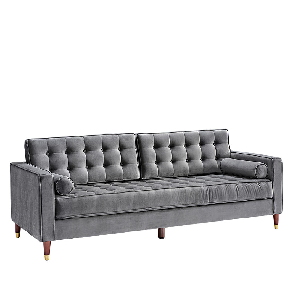 Gray velvet sofa loveseat for living room by La Spezia additional picture 11