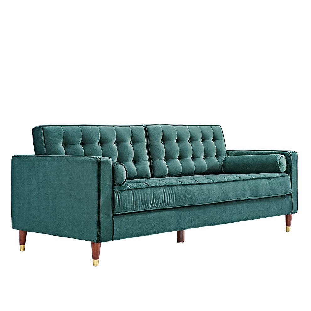 Green velvet sofa loveseat for living room by La Spezia additional picture 3