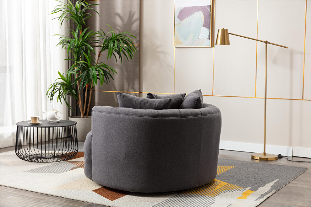 Gray modern swivel accent chair barrel chair for hotel living room by La Spezia additional picture 6