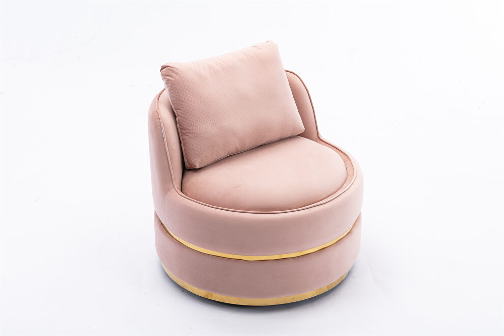 Pink velvet swivel accent barrel chair by La Spezia additional picture 7