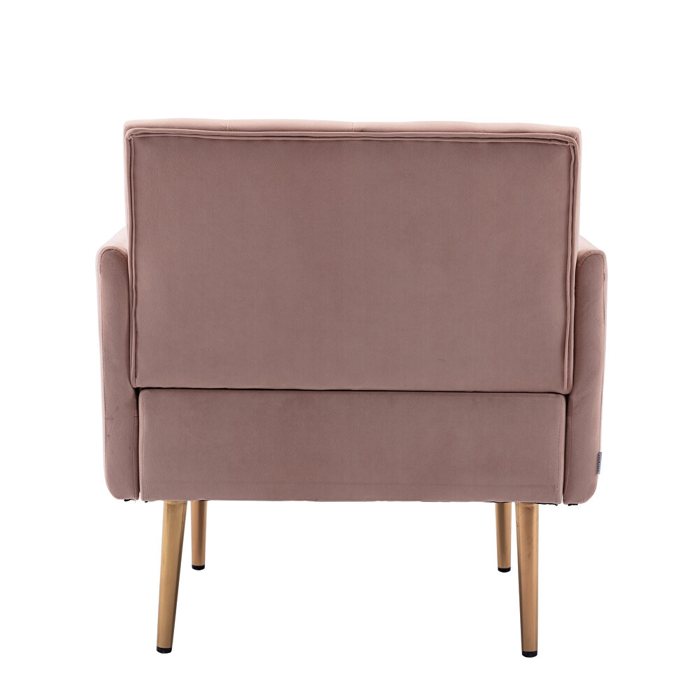 Pink accent chair, leisure single sofa with rose golden feet by La Spezia additional picture 7