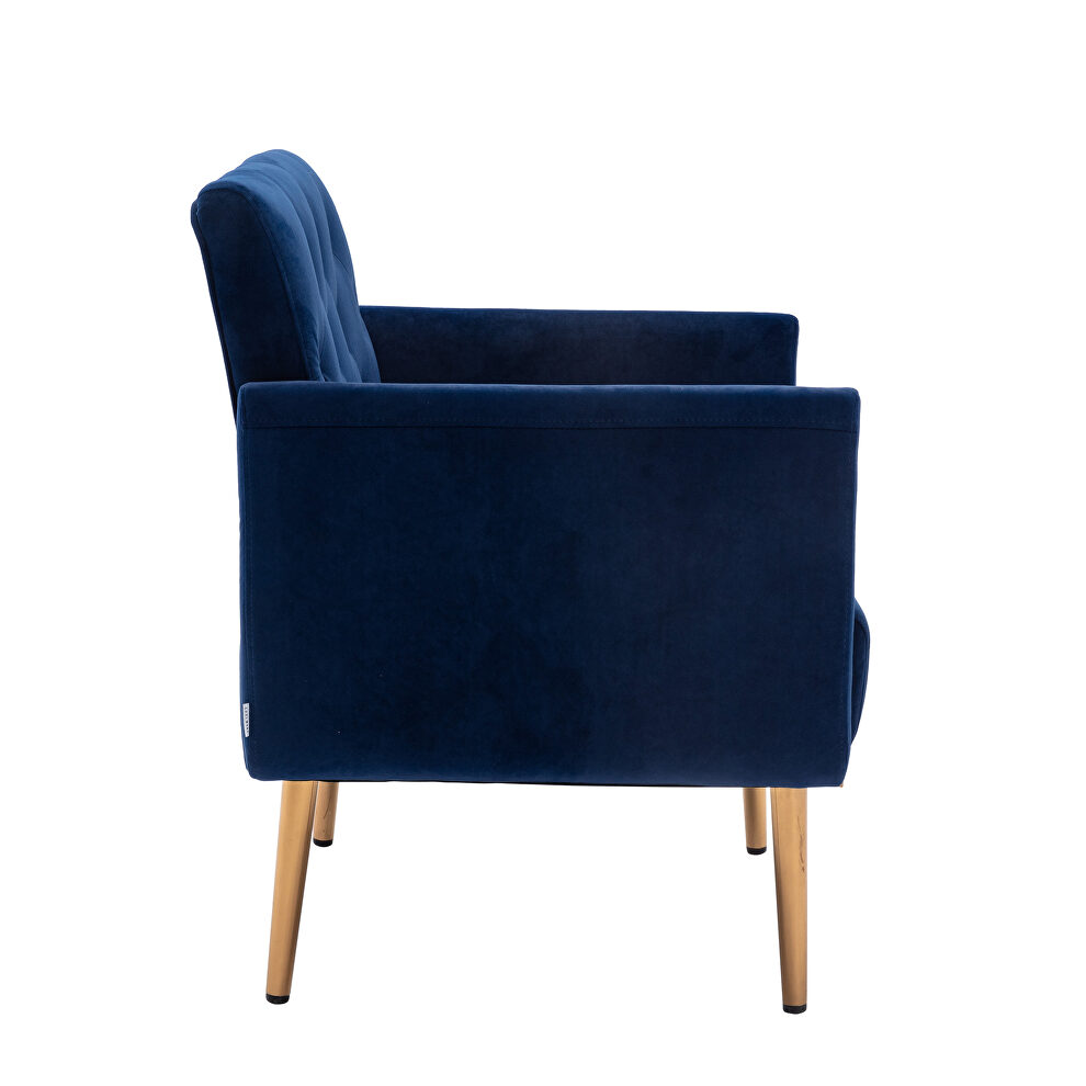 Navy accent chair, leisure single sofa with rose golden feet by La Spezia additional picture 5