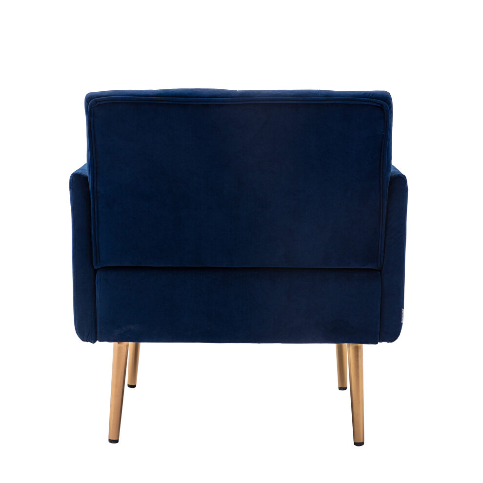 Navy accent chair, leisure single sofa with rose golden feet by La Spezia additional picture 6