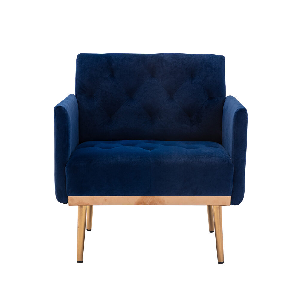 Navy accent chair, leisure single sofa with rose golden feet by La Spezia additional picture 7