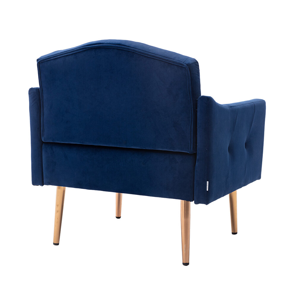 Navy accent chair, leisure single sofa with rose golden feet by La Spezia additional picture 5
