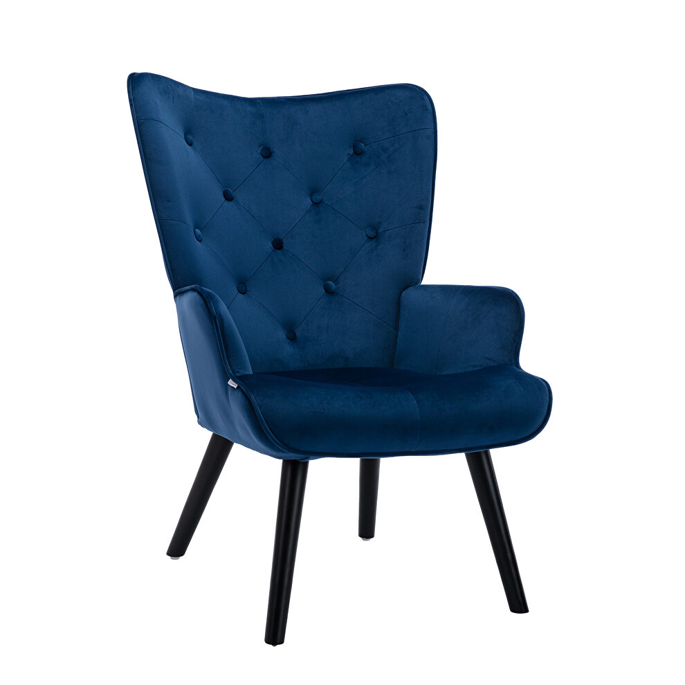 Accent chair living room/bed room, modern leisure chair navy color microfiber fabric by La Spezia additional picture 11
