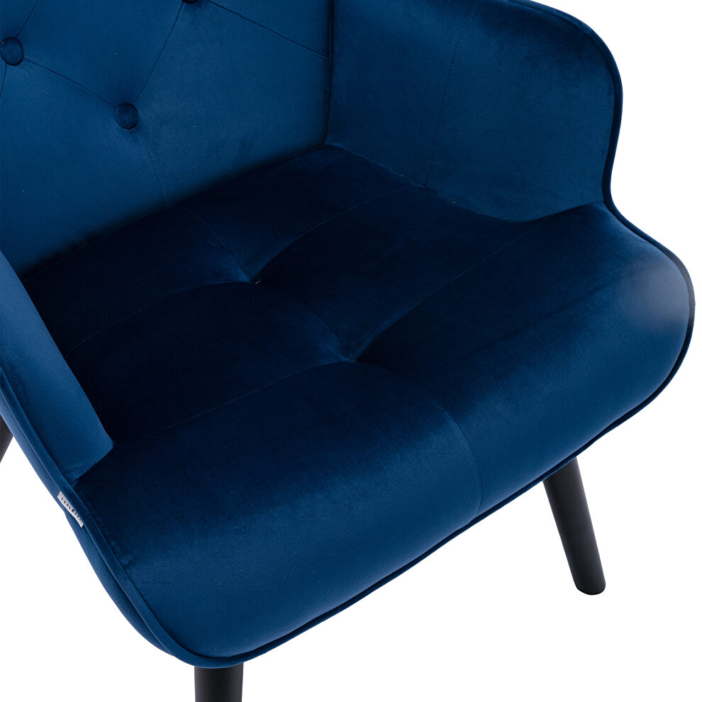 Accent chair living room/bed room, modern leisure chair navy color microfiber fabric by La Spezia additional picture 6