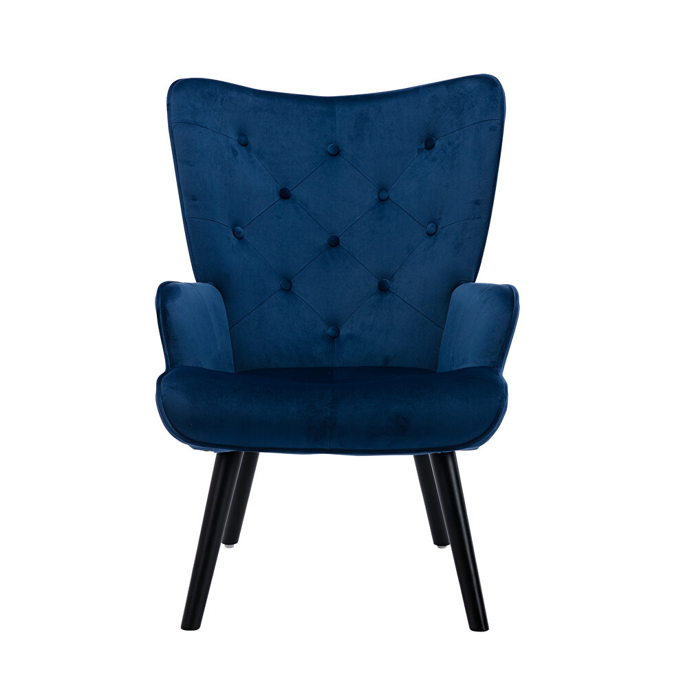 Accent chair living room/bed room, modern leisure chair navy color microfiber fabric by La Spezia additional picture 7