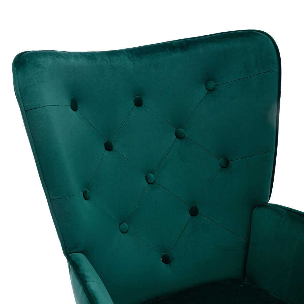 Accent chair living room/bed room, modern leisure chair green color microfiber fabric by La Spezia additional picture 3