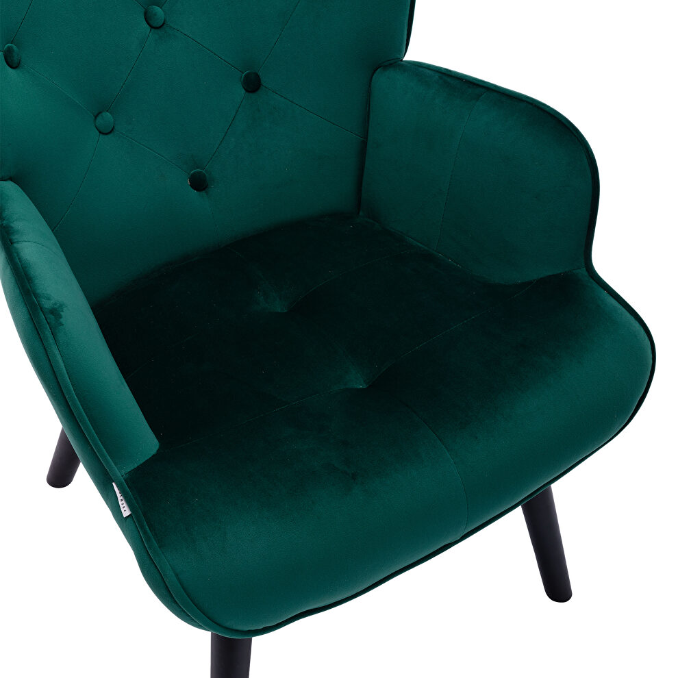 Accent chair living room/bed room, modern leisure chair green color microfiber fabric by La Spezia additional picture 4