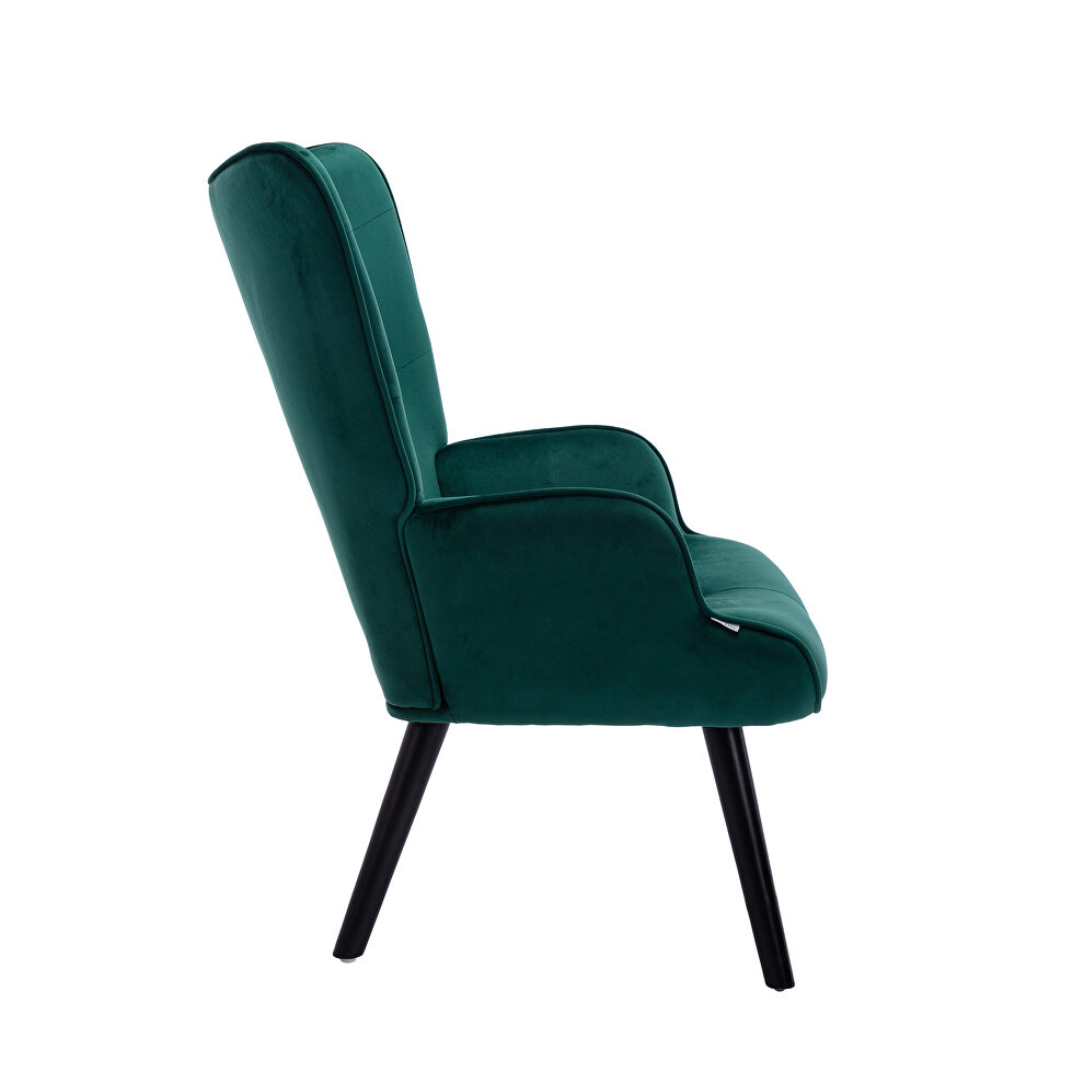 Accent chair living room/bed room, modern leisure chair green color microfiber fabric by La Spezia additional picture 6