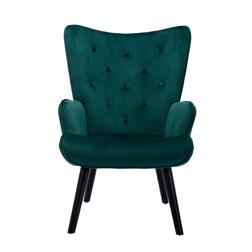 Accent chair living room/bed room, modern leisure chair green color microfiber fabric by La Spezia additional picture 7