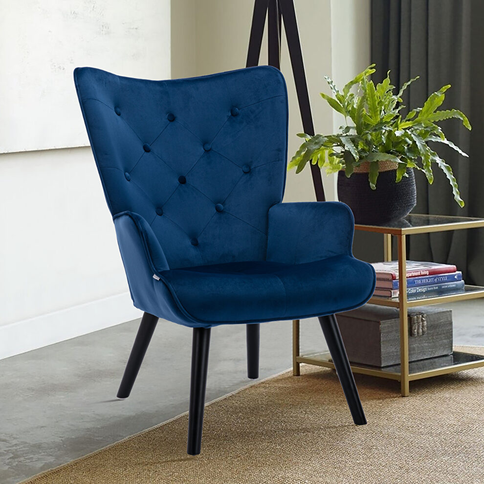Accent chair living room/bed room, modern leisure navy chair by La Spezia additional picture 2