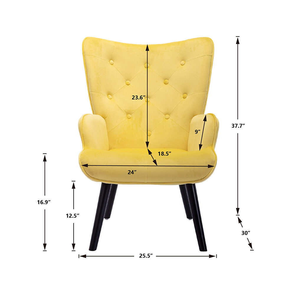 Accent chair living room/bed room, modern leisure yellow chair by La Spezia additional picture 14