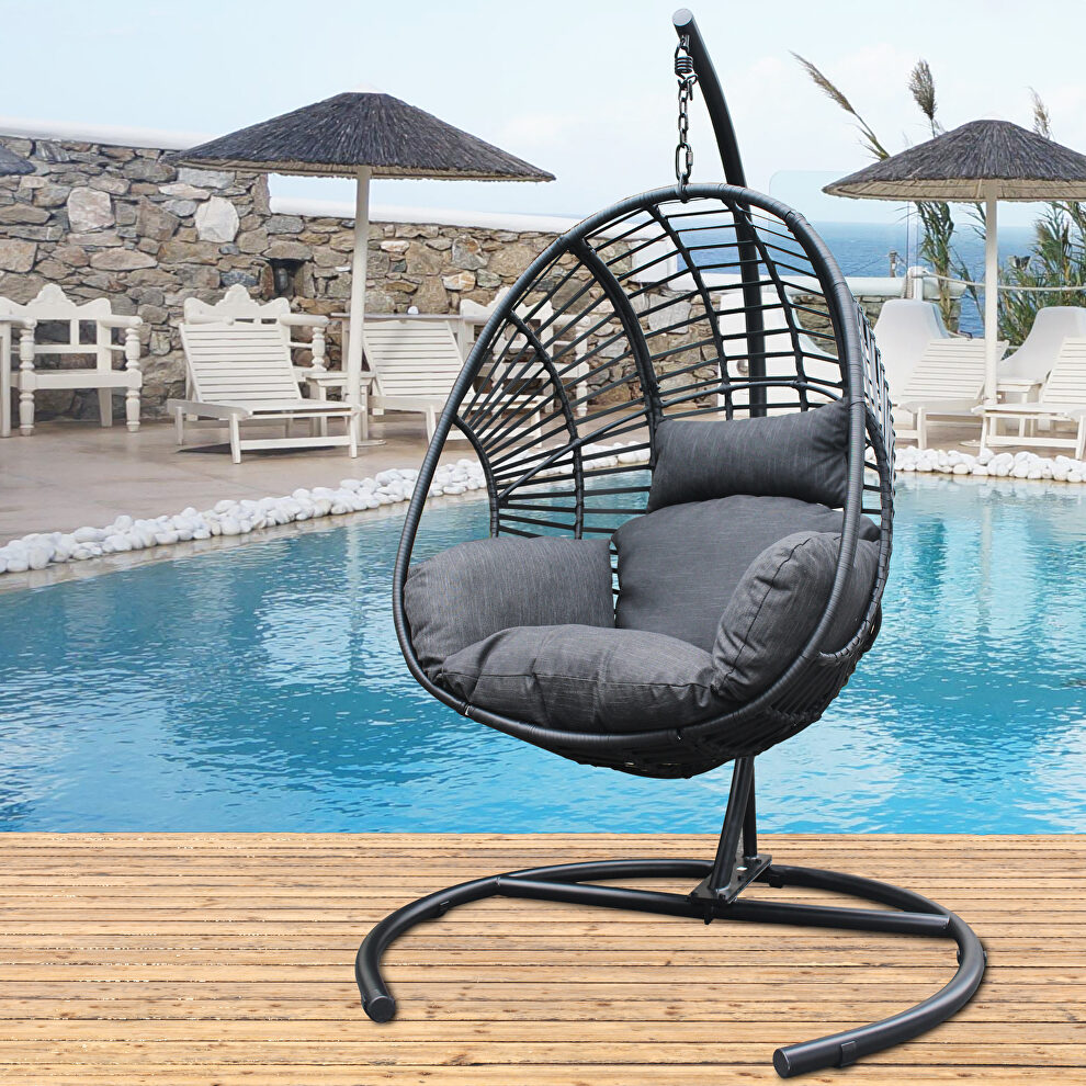High quality outdoor indoor wicker swing egg chair by La Spezia additional picture 4