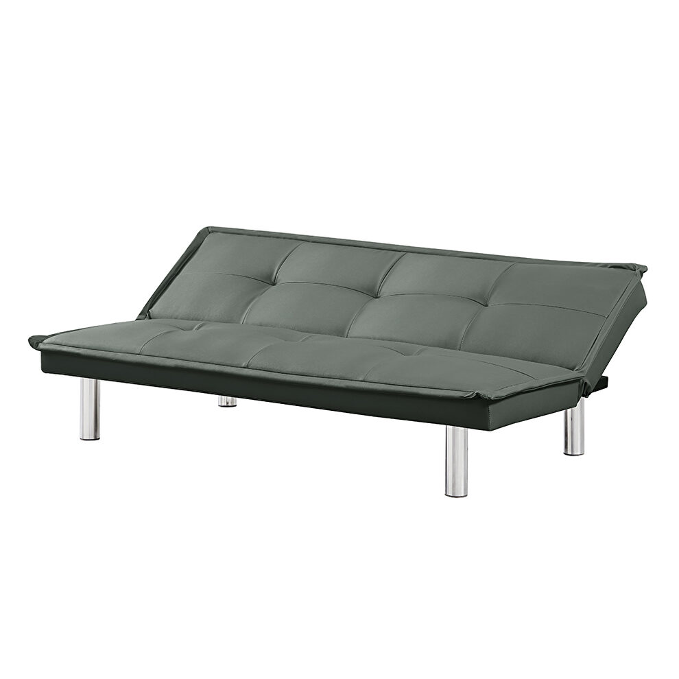Gray pu leather convertible folding futon sofa bed by La Spezia additional picture 11