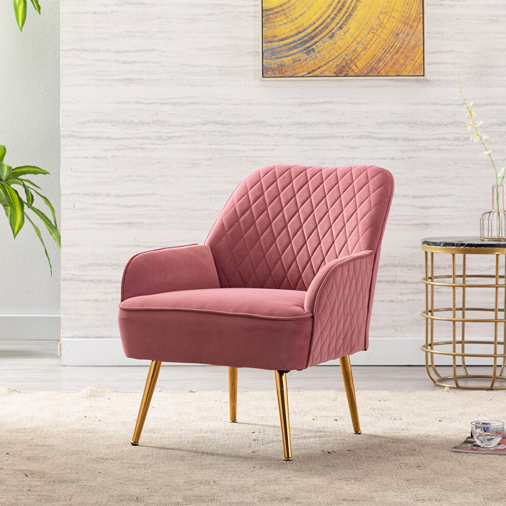Modern pink soft velvet material accent chair by La Spezia additional picture 14