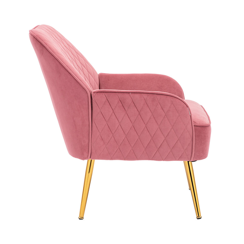 Modern pink soft velvet material accent chair by La Spezia additional picture 3