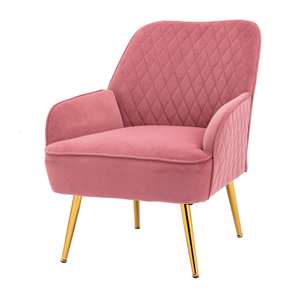 Modern pink soft velvet material accent chair by La Spezia additional picture 6