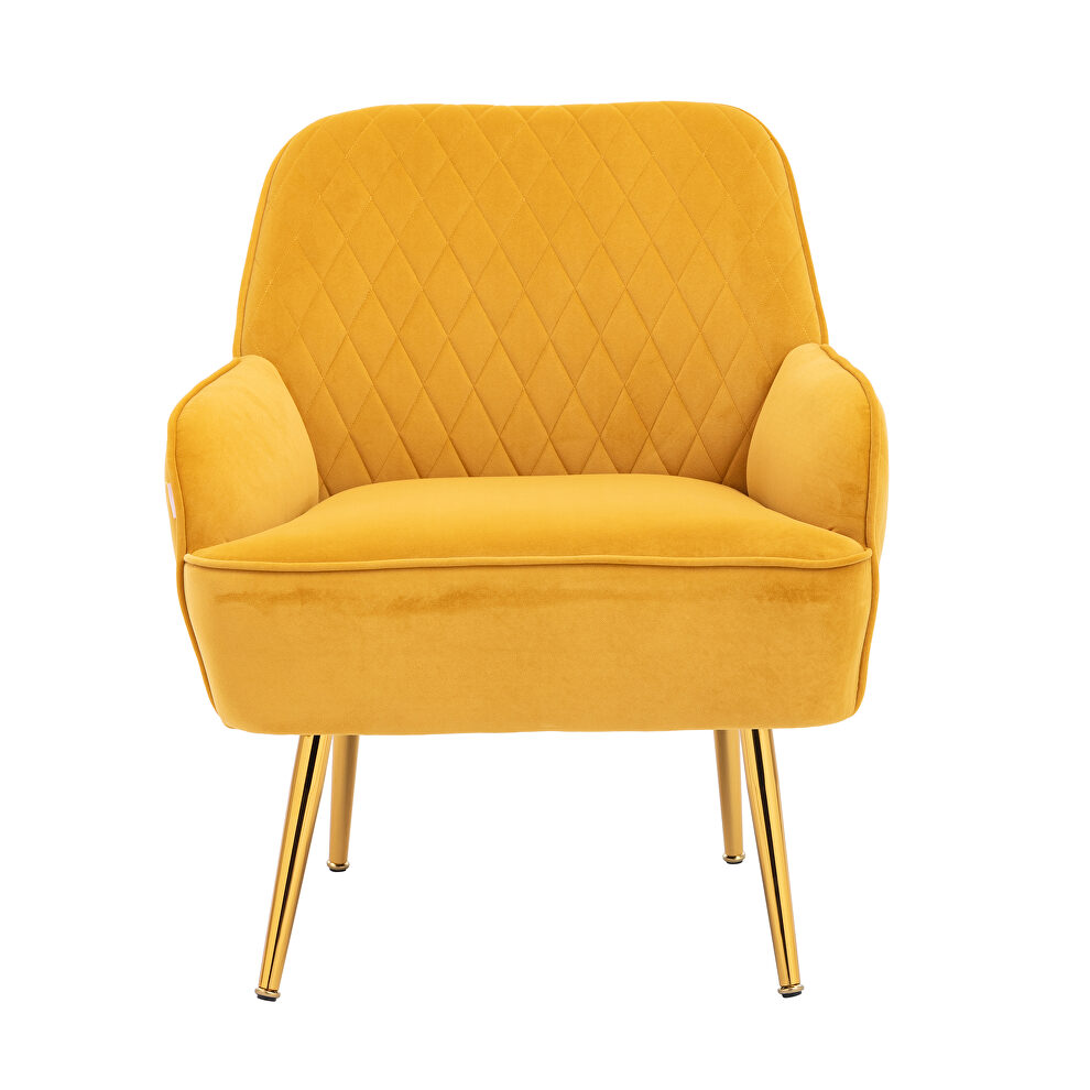 Modern yellow soft velvet material accent chair by La Spezia additional picture 2