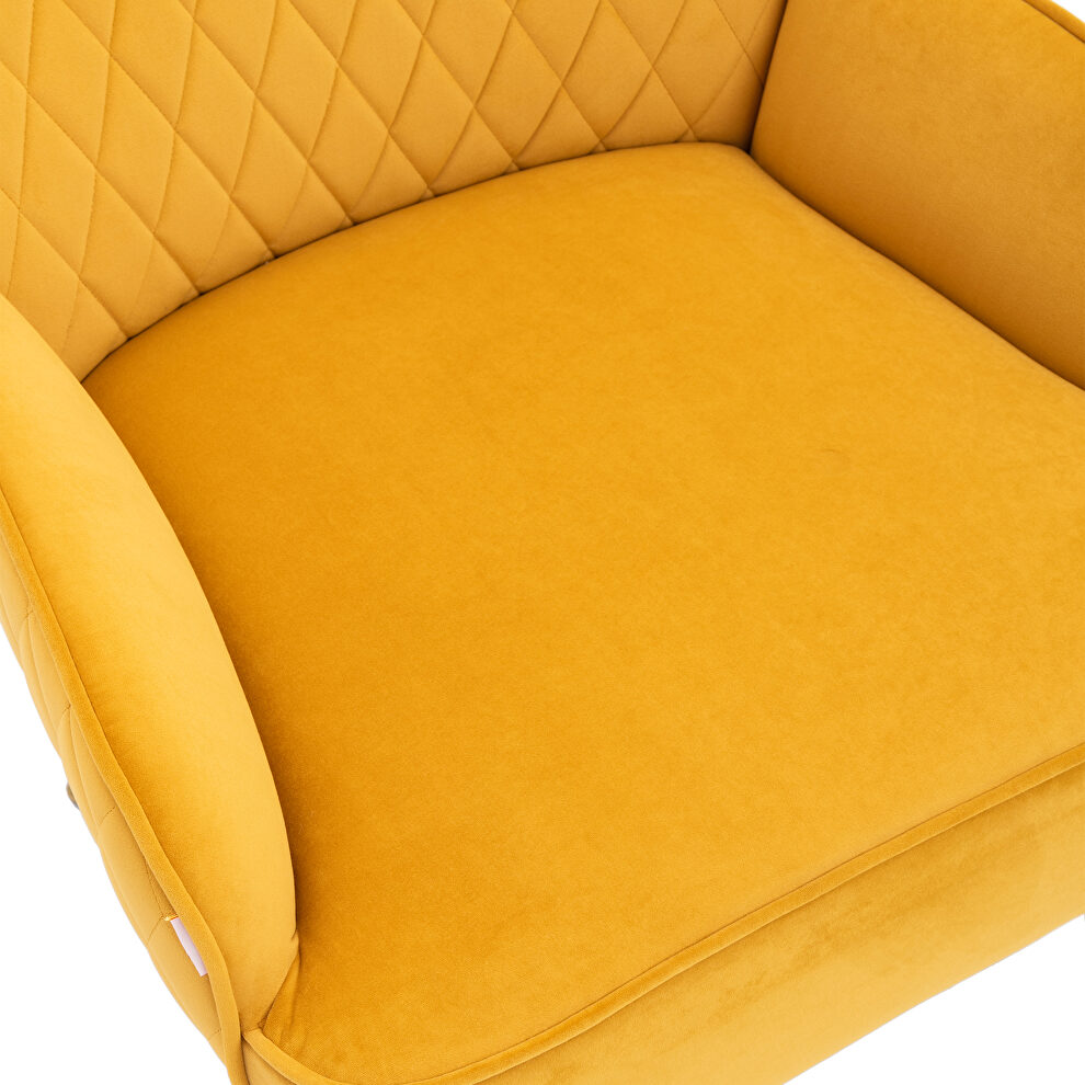 Modern yellow soft velvet material accent chair by La Spezia additional picture 11