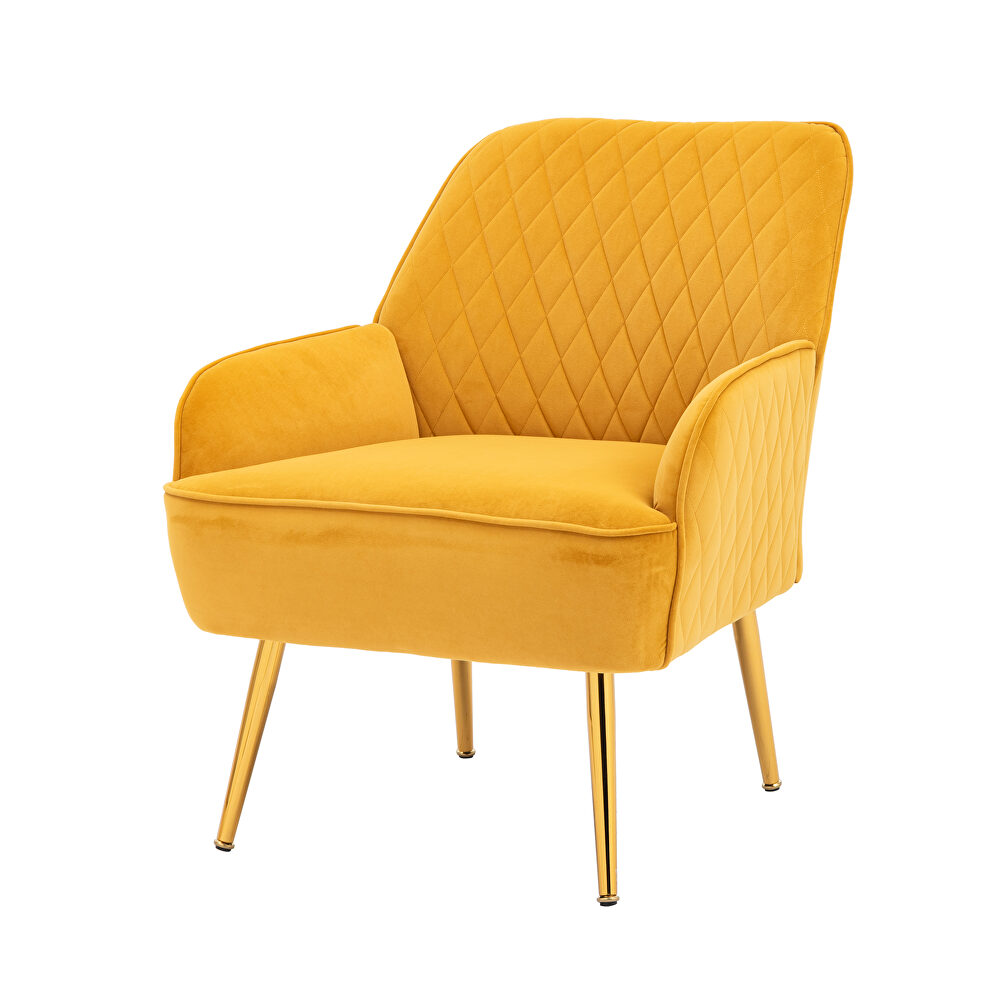 Modern yellow soft velvet material accent chair by La Spezia additional picture 7