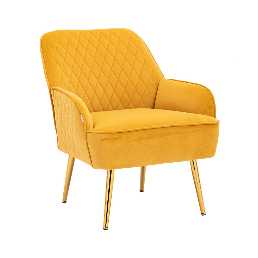 Modern yellow soft velvet material accent chair by La Spezia additional picture 9