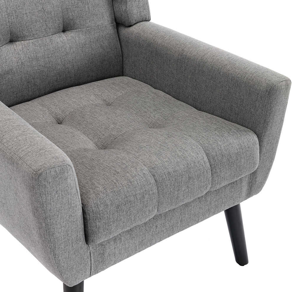 Modern light gray soft velvet material ergonomics accent chair by La Spezia additional picture 4