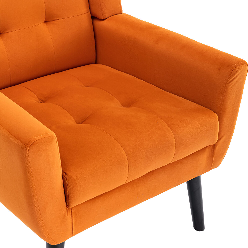 Modern orange soft velvet material ergonomics accent chair by La Spezia additional picture 3
