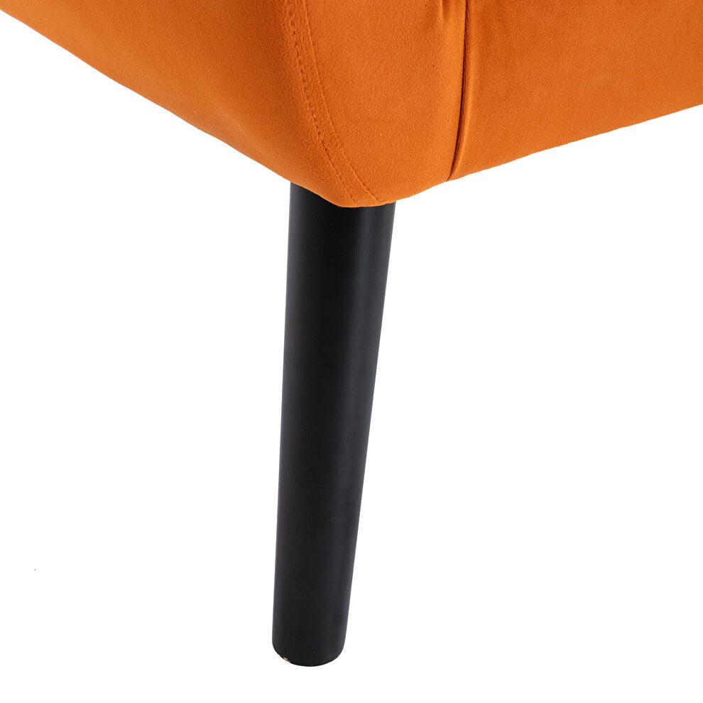 Modern orange soft velvet material ergonomics accent chair by La Spezia additional picture 4