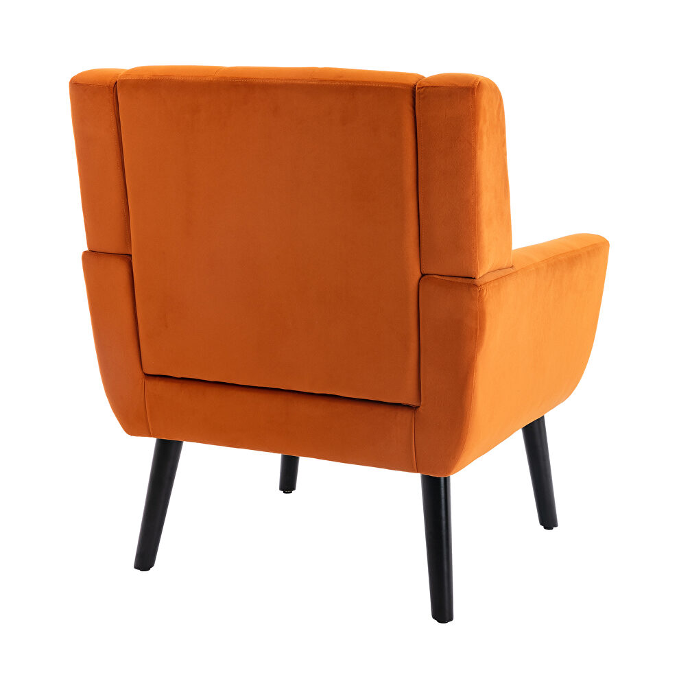 Modern orange soft velvet material ergonomics accent chair by La Spezia additional picture 6