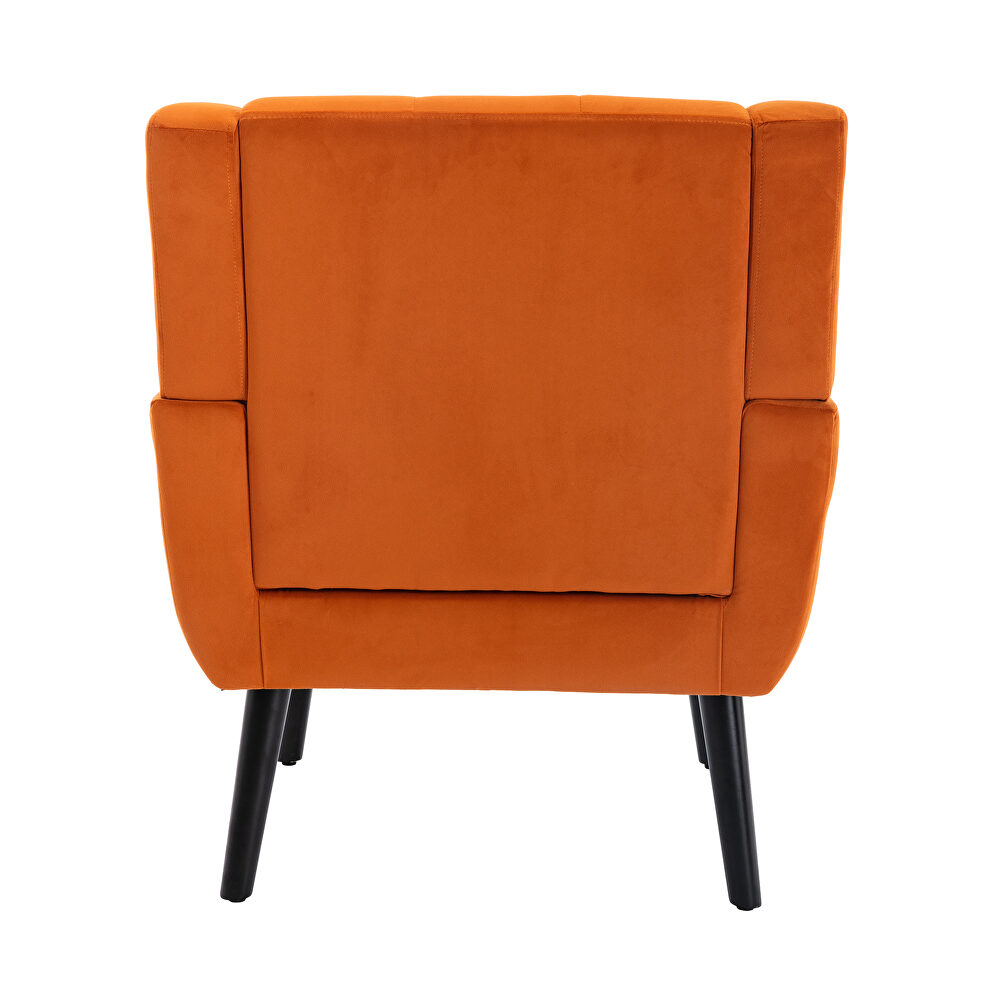 Modern orange soft velvet material ergonomics accent chair by La Spezia additional picture 8