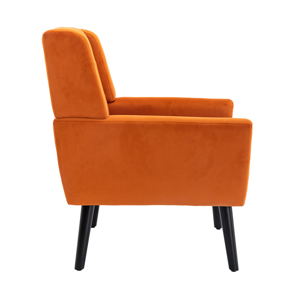 Modern orange soft velvet material ergonomics accent chair by La Spezia additional picture 10
