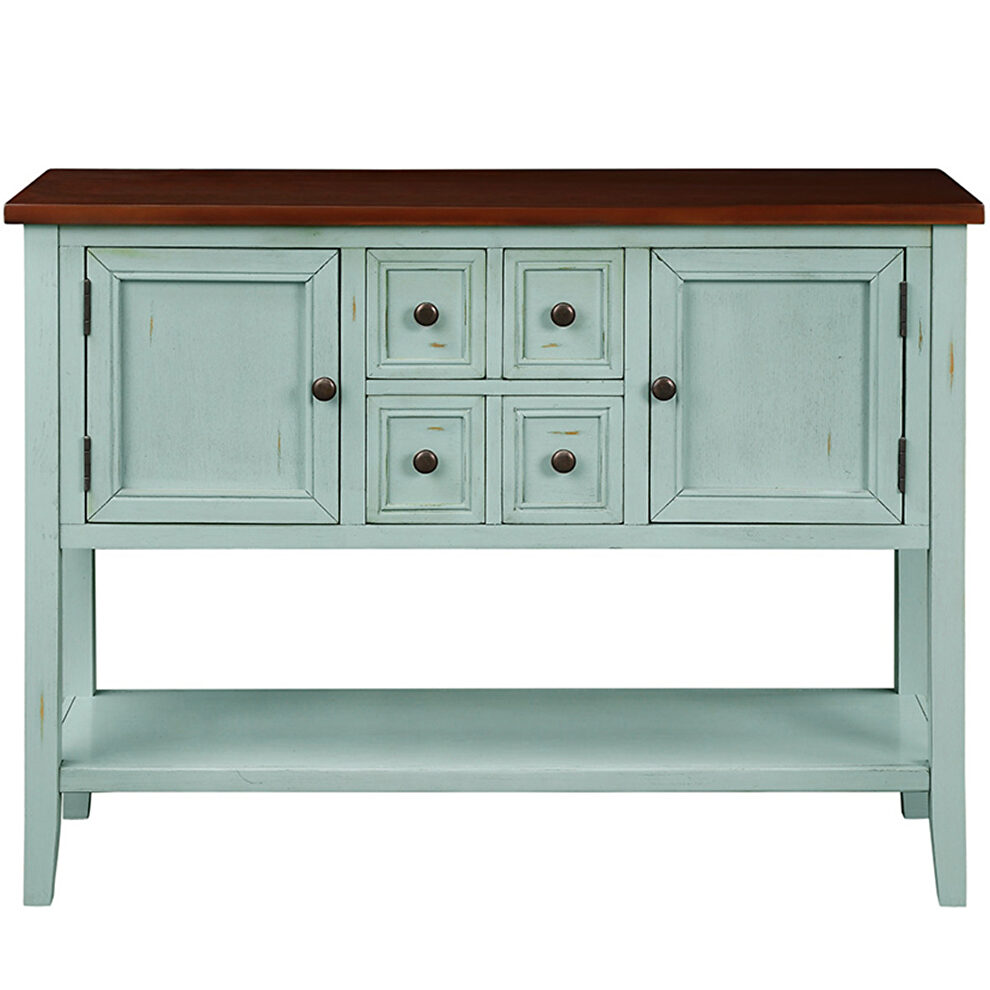 Retro blue cambridge series buffet sideboard console table with bottom shelf by La Spezia additional picture 10