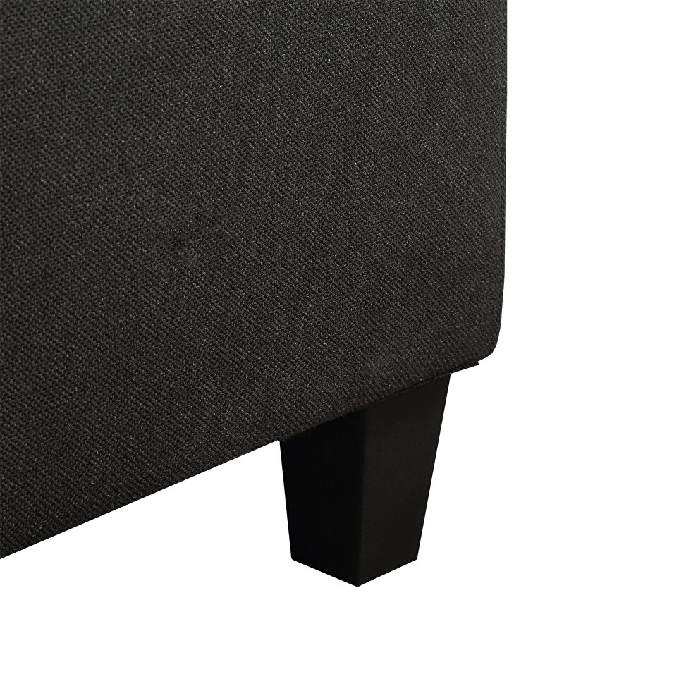 3-seat black linen fabric sofa by La Spezia additional picture 3