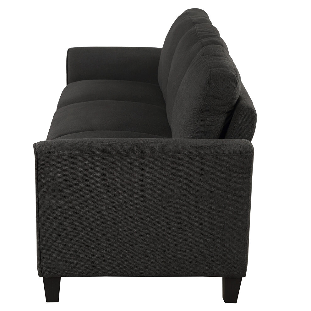 3-seat black linen fabric sofa by La Spezia additional picture 9
