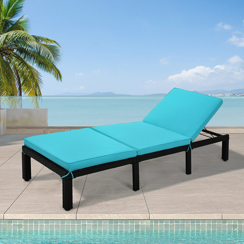 Patio furniture outdoor adjustable pe rattan wicker chaise lounge chair sunbed by La Spezia additional picture 11