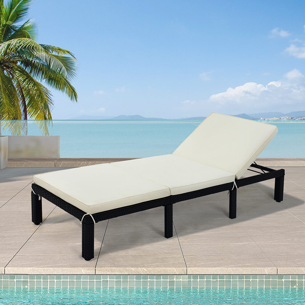 Patio furniture outdoor adjustable pe rattan wicker chaise lounge chair sunbed by La Spezia additional picture 13