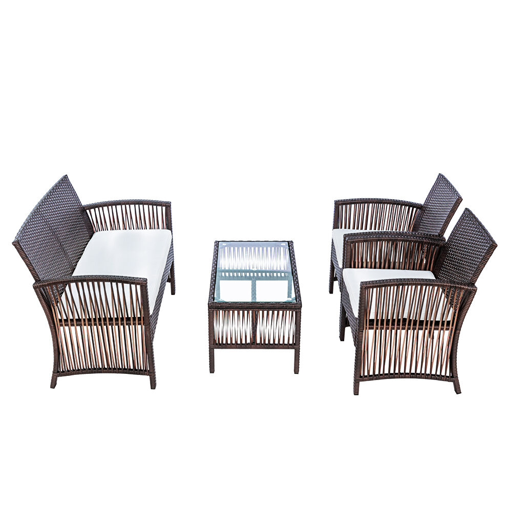 Brown rattan chair, sofa and table patio 4 piece set by La Spezia additional picture 13