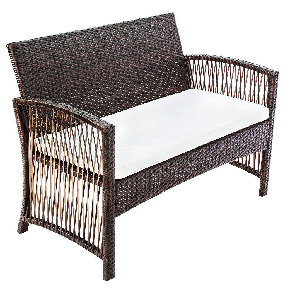 Brown rattan chair, sofa and table patio 4 piece set by La Spezia additional picture 9