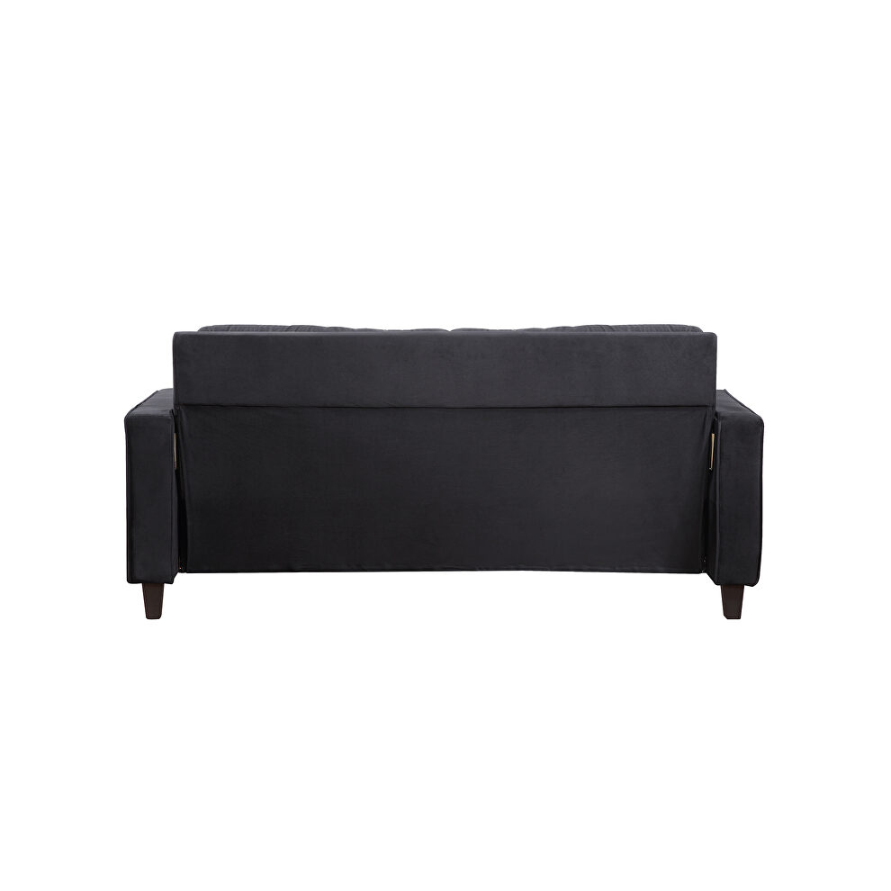 Black velvet morden style three seat sofa by La Spezia additional picture 8