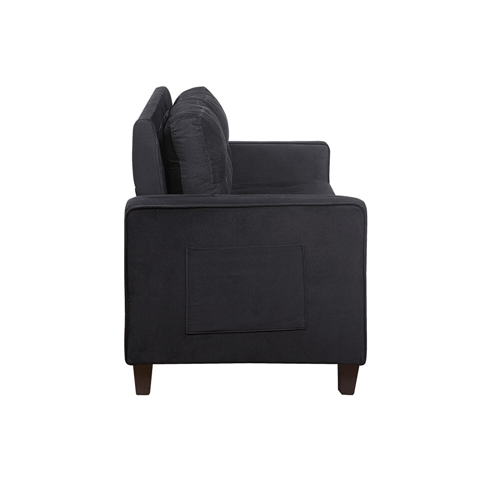 Black velvet morden style three seat sofa by La Spezia additional picture 10
