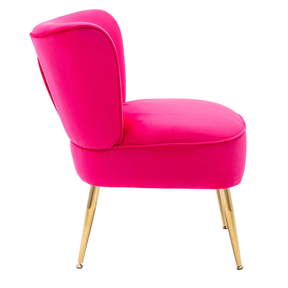 Accent living room side wingback chair fuchsia velvet fabric by La Spezia additional picture 8