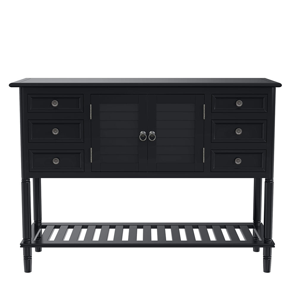 Black wood ustyle modern console sofa table by La Spezia additional picture 3